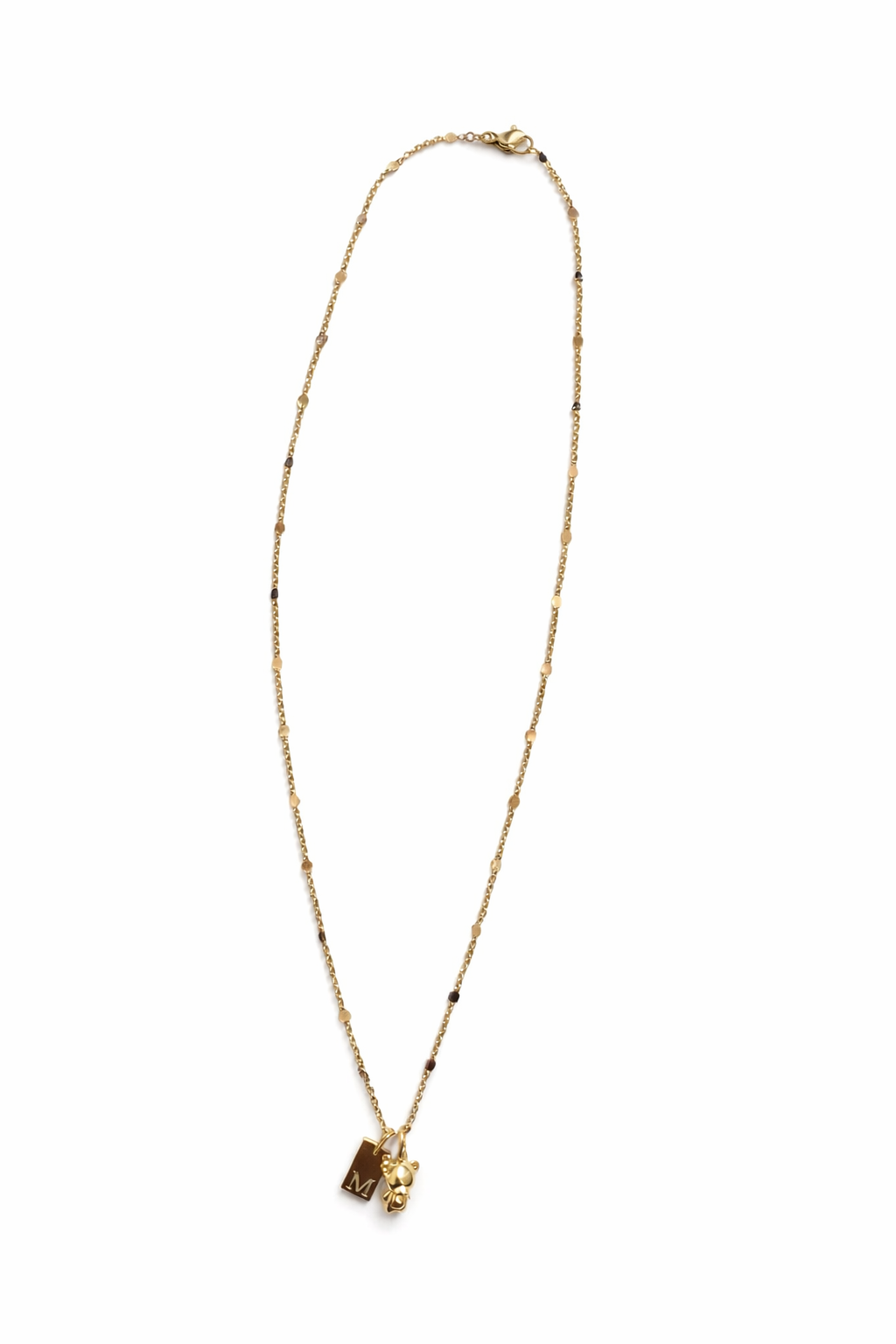 Kette mit Mini Charm & Letter Tag