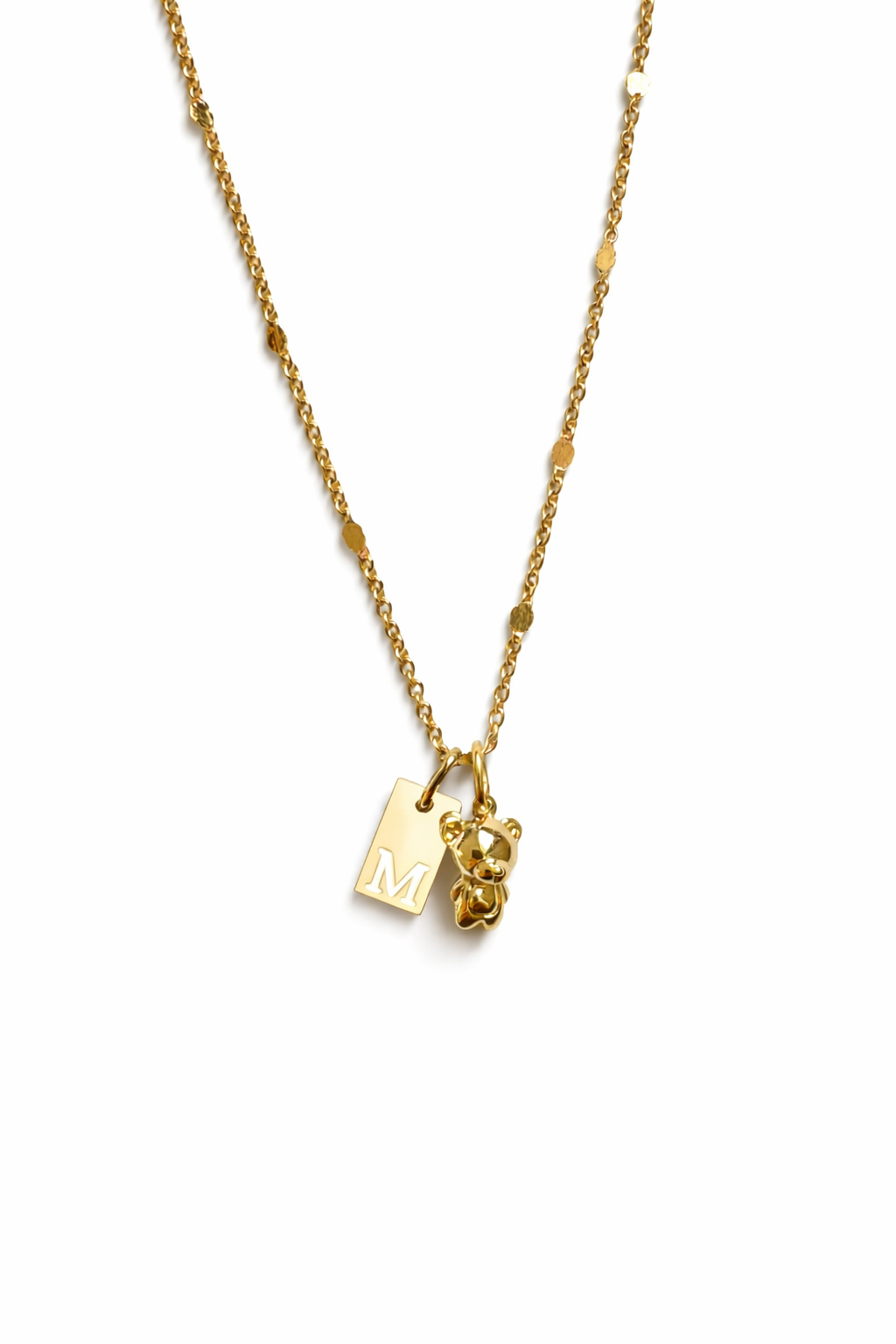Kette mit Mini Charm & Letter Tag